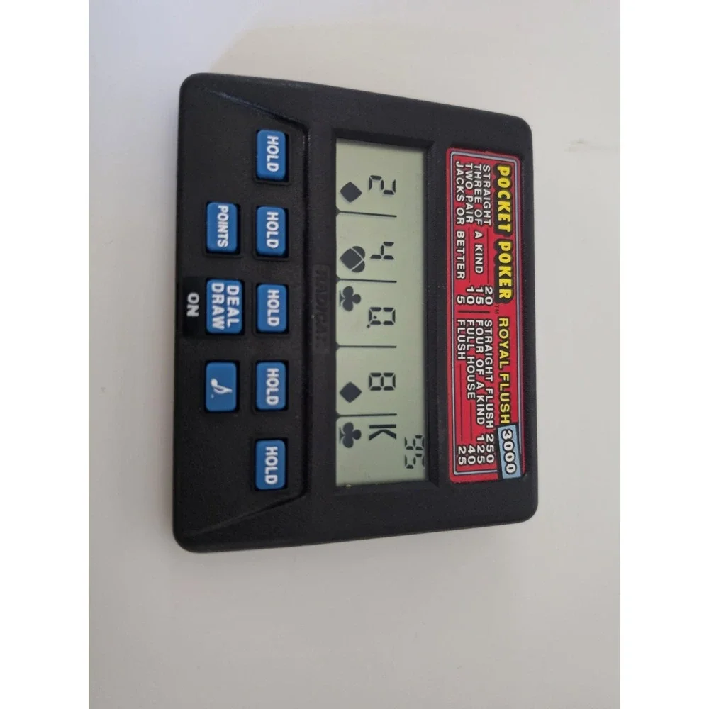 Vintage Radica Pocket Poker Royal Flush 5000 Model 1310 Electronic Handheld Game